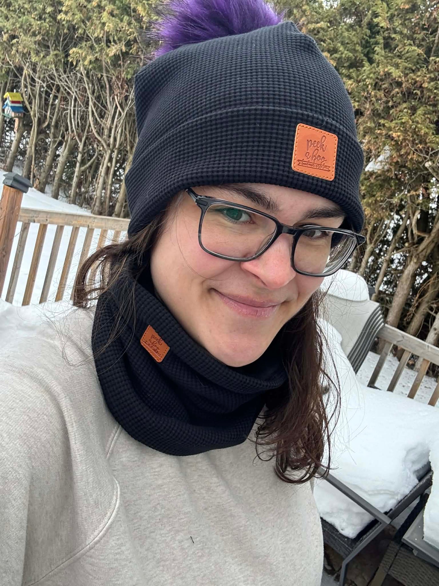 Black - Waffle Beanie