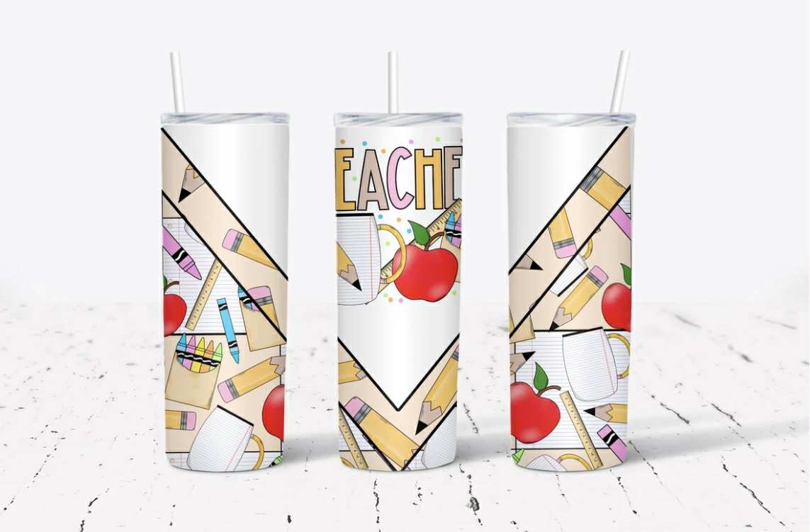 Teacher Geometric - 20 oz Straight Tumbler