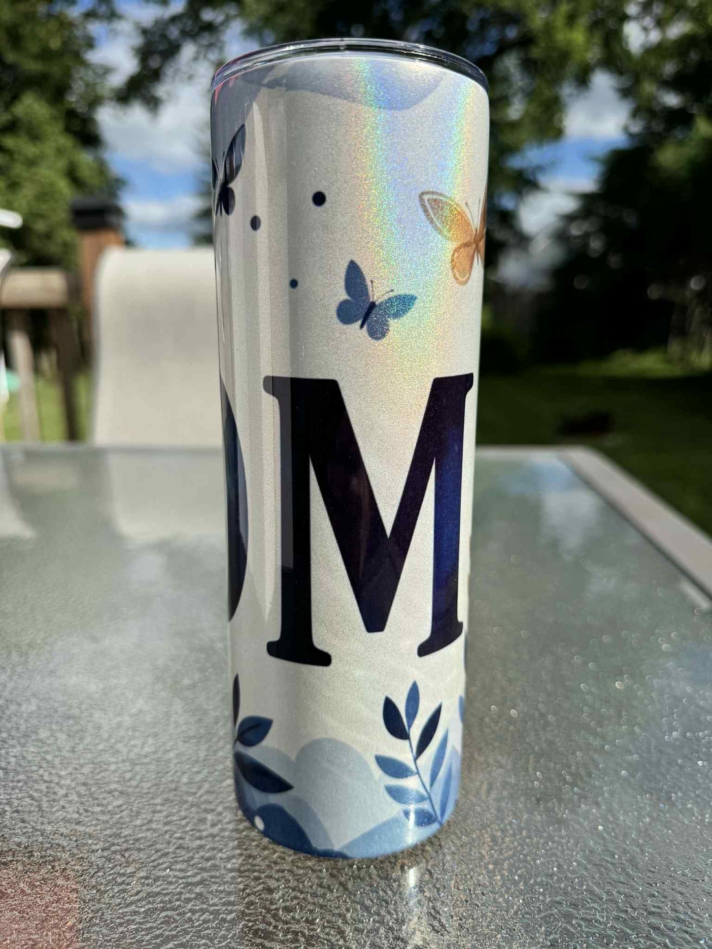 20 oz Straight Tumbler Shimmer Finish- Mom