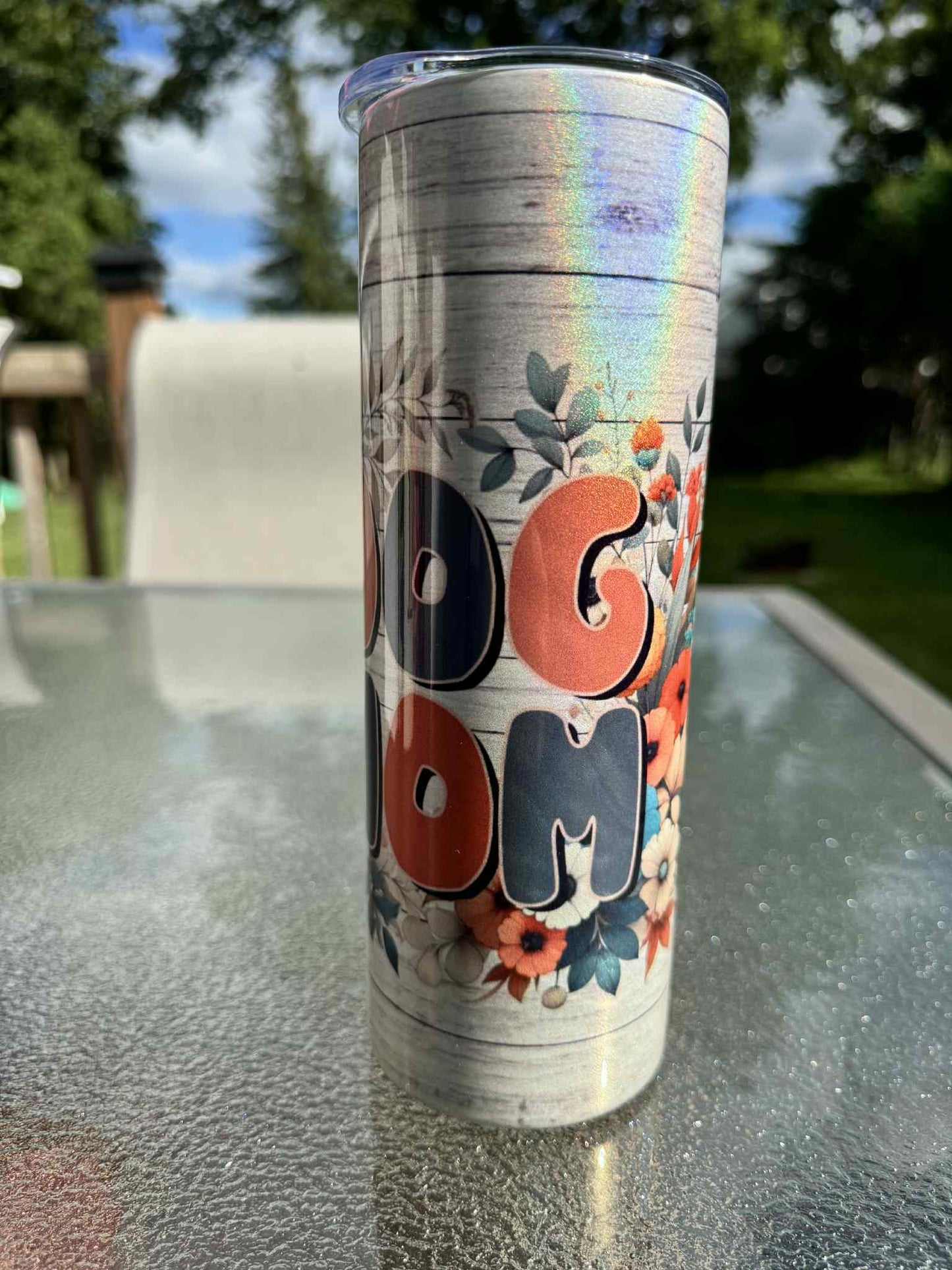 20 oz Straight Tumbler Shimmer Finish- Dog Mom