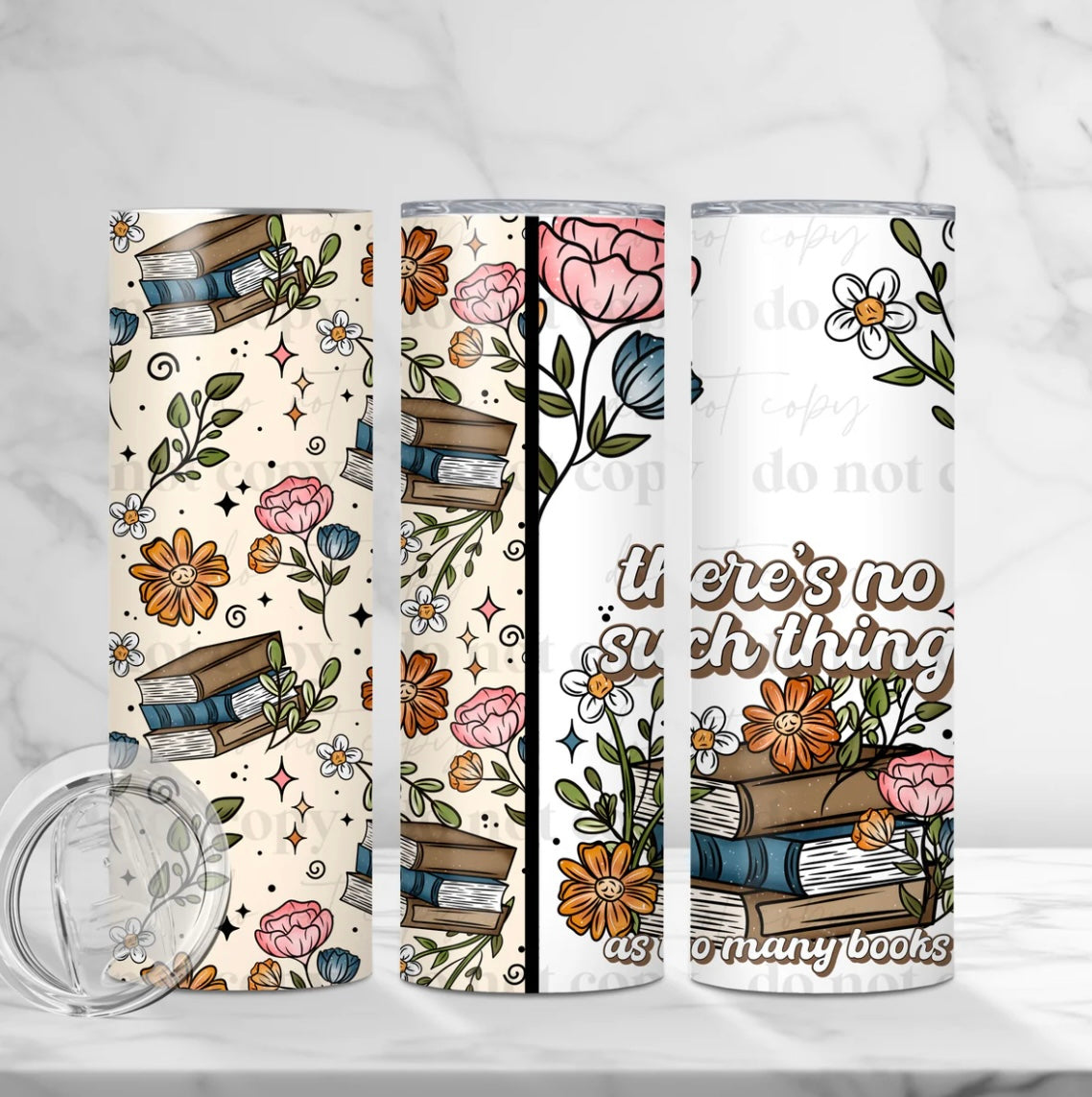 Too many books - 20 oz Straight Tumbler