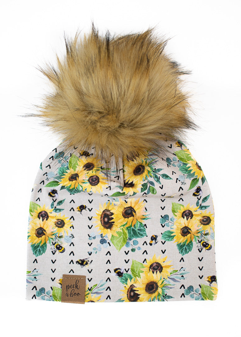 Slouchy Beanie - Sunflowers