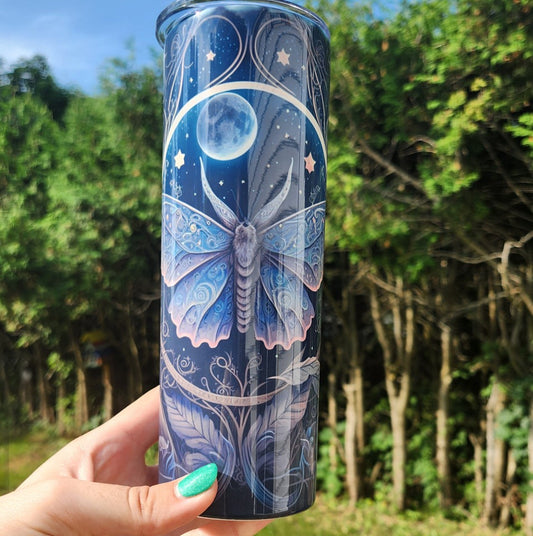 20 oz Straight Tumbler- mystical moth