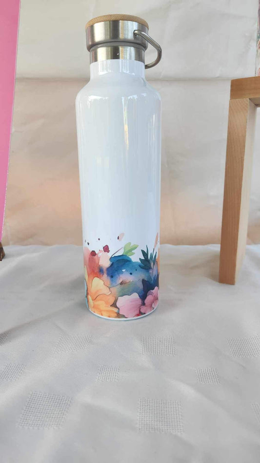 25oz Water Bottle- Colourful floral