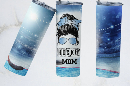 20 oz Straight Tumbler- Hockey mom arena