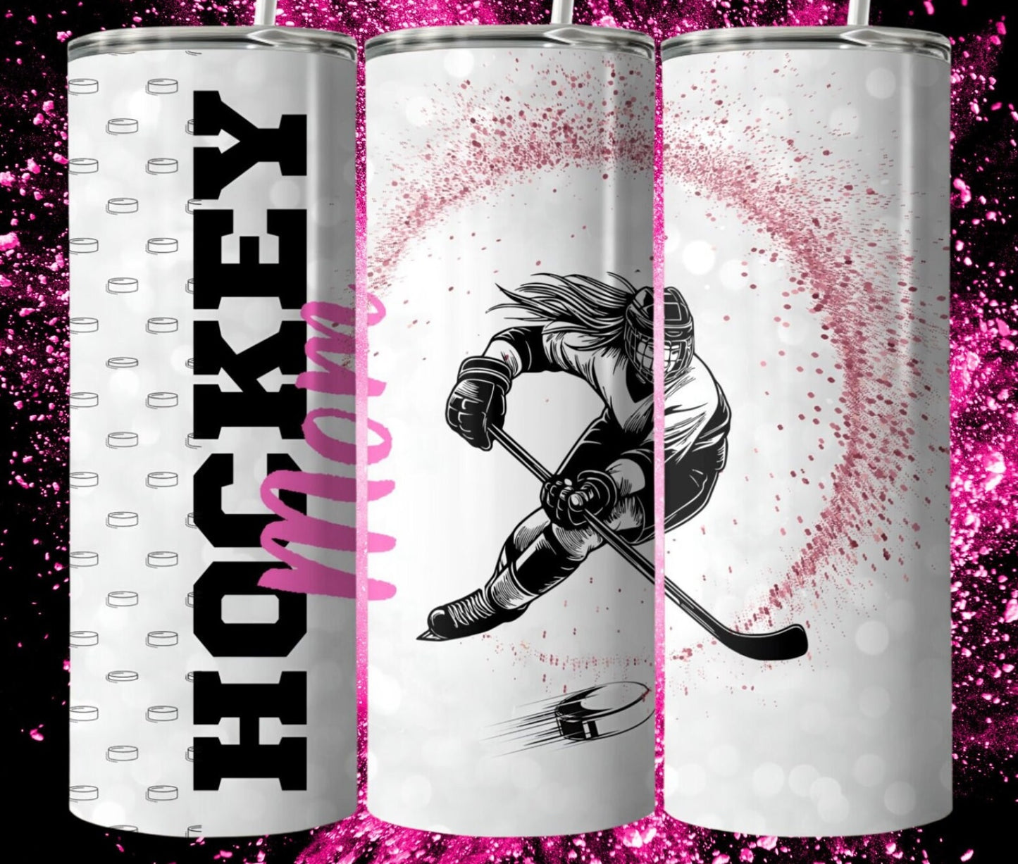 20 oz Straight Tumbler- Hockey mom Girl