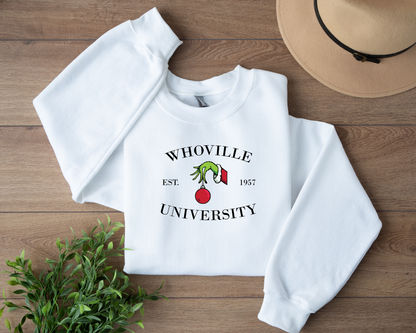 Adult - Whoville University Black Medium Crewneck