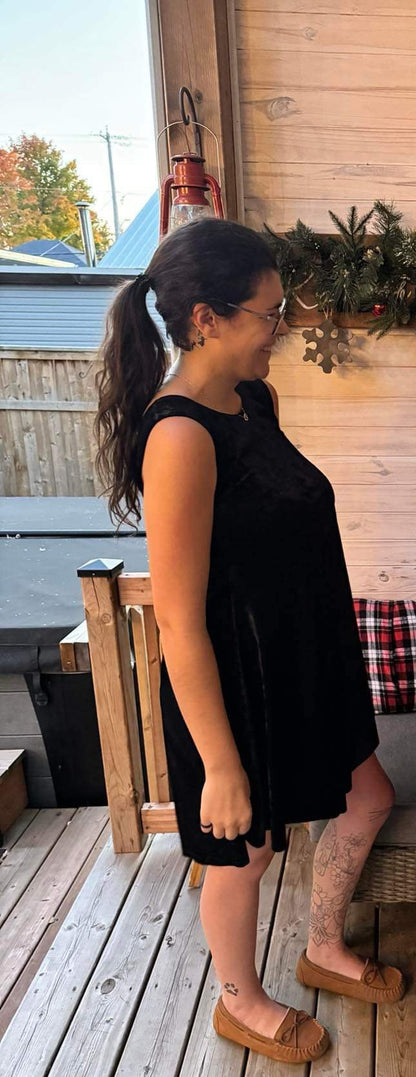 Adult - Black Velvet Dress