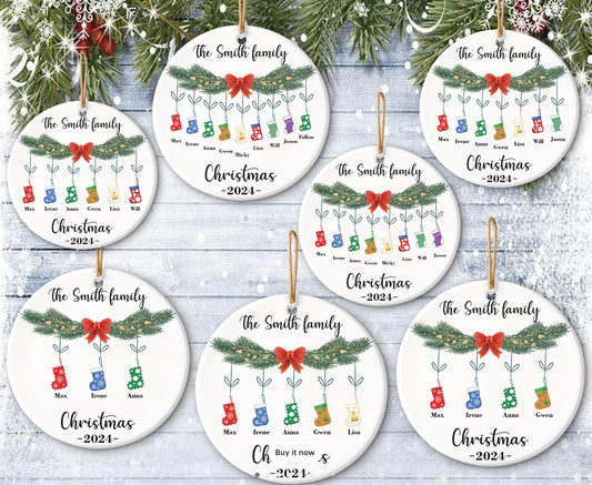 Round 3” Ornaments - family personalized