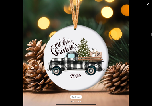 Round 3” Ornaments - Truck Xmas 2024