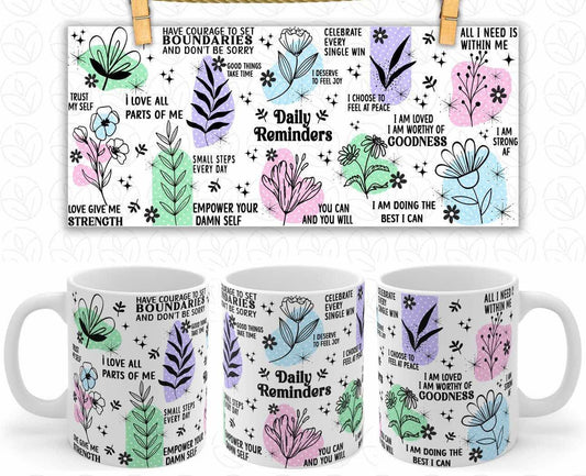 15oz ceramic Mug - Colourful Affirmation