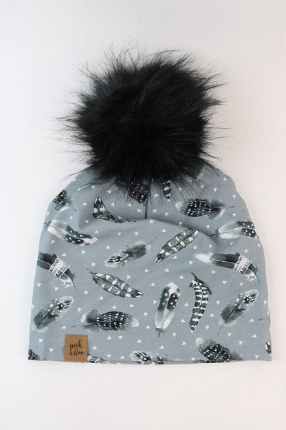 Slouchy Beanie Feathers