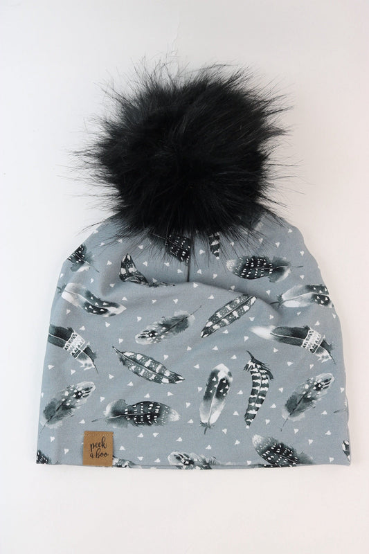 Slouchy Beanie Feathers