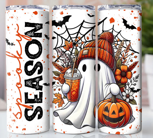 20 oz Straight Tumbler- Spooky ghost