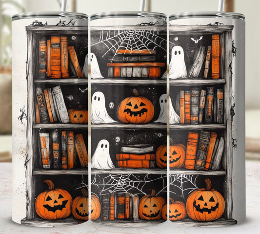 20 oz Straight Tumbler- Scary Library