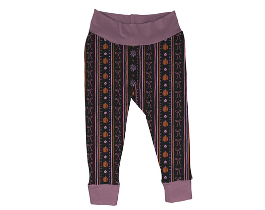 Dark pumpkin & bow- Grow with me Jogging pants - PRE ORDER