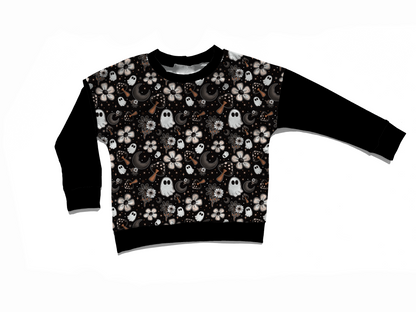 Floral Ghost-Adult - Handmade -Crewneck