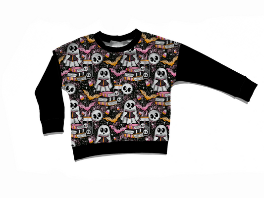 Dark Ghost book-Adult - Handmade -Crewneck