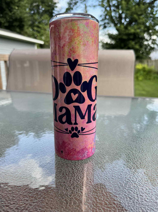 20 oz Straight Tumbler Shimmer Finish- Dog Mom