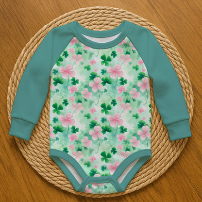 Green Clover- Romper with snaps