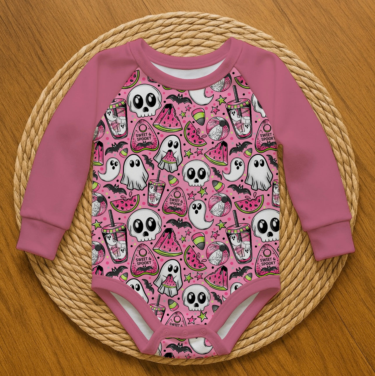 Watermelon ghost - Romper with snaps