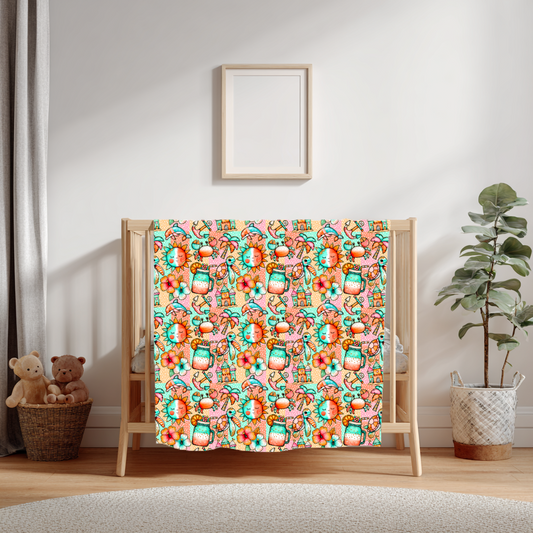 Pre-Order Minky Blanket - retro beach