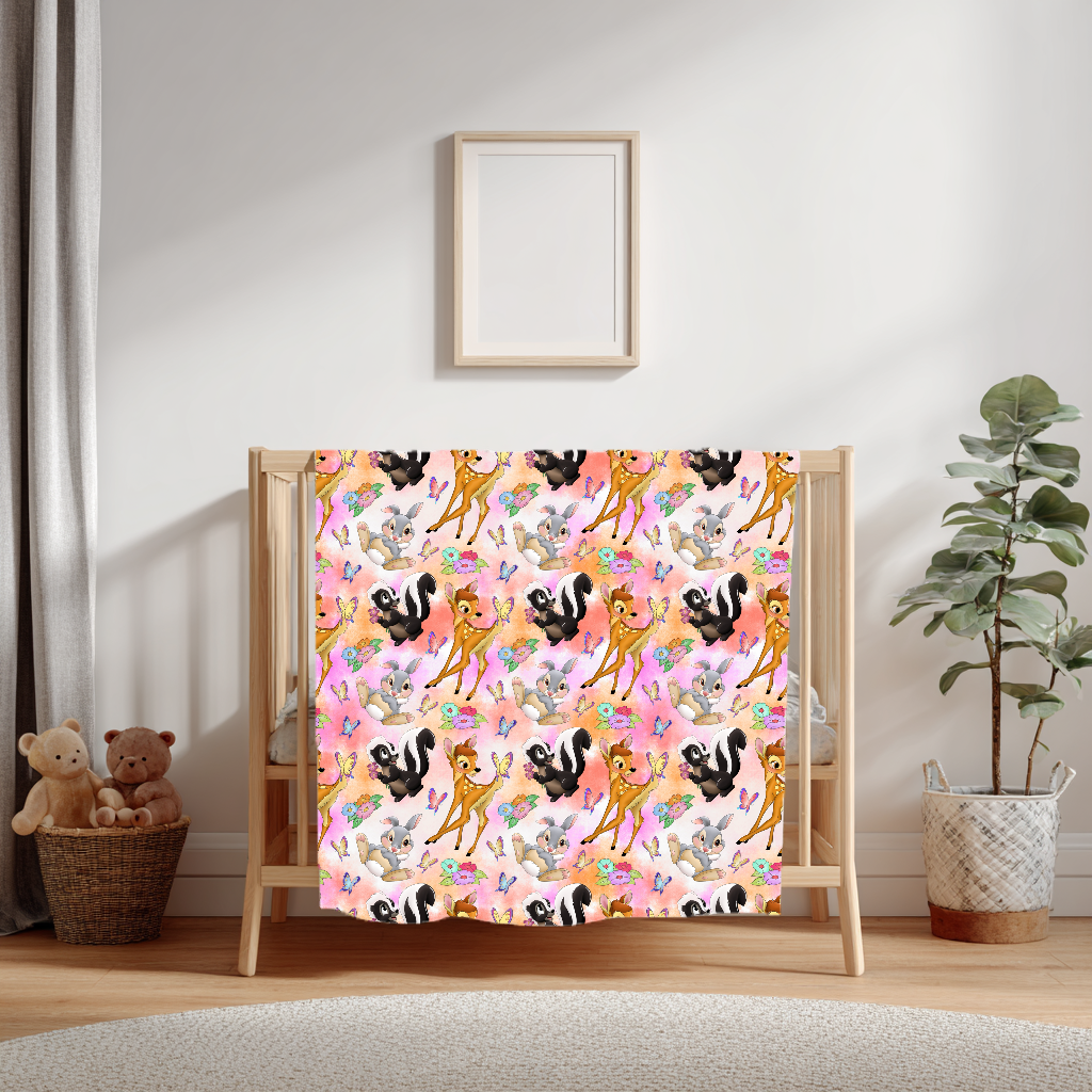 Pre-Order Minky Blanket - spring deer
