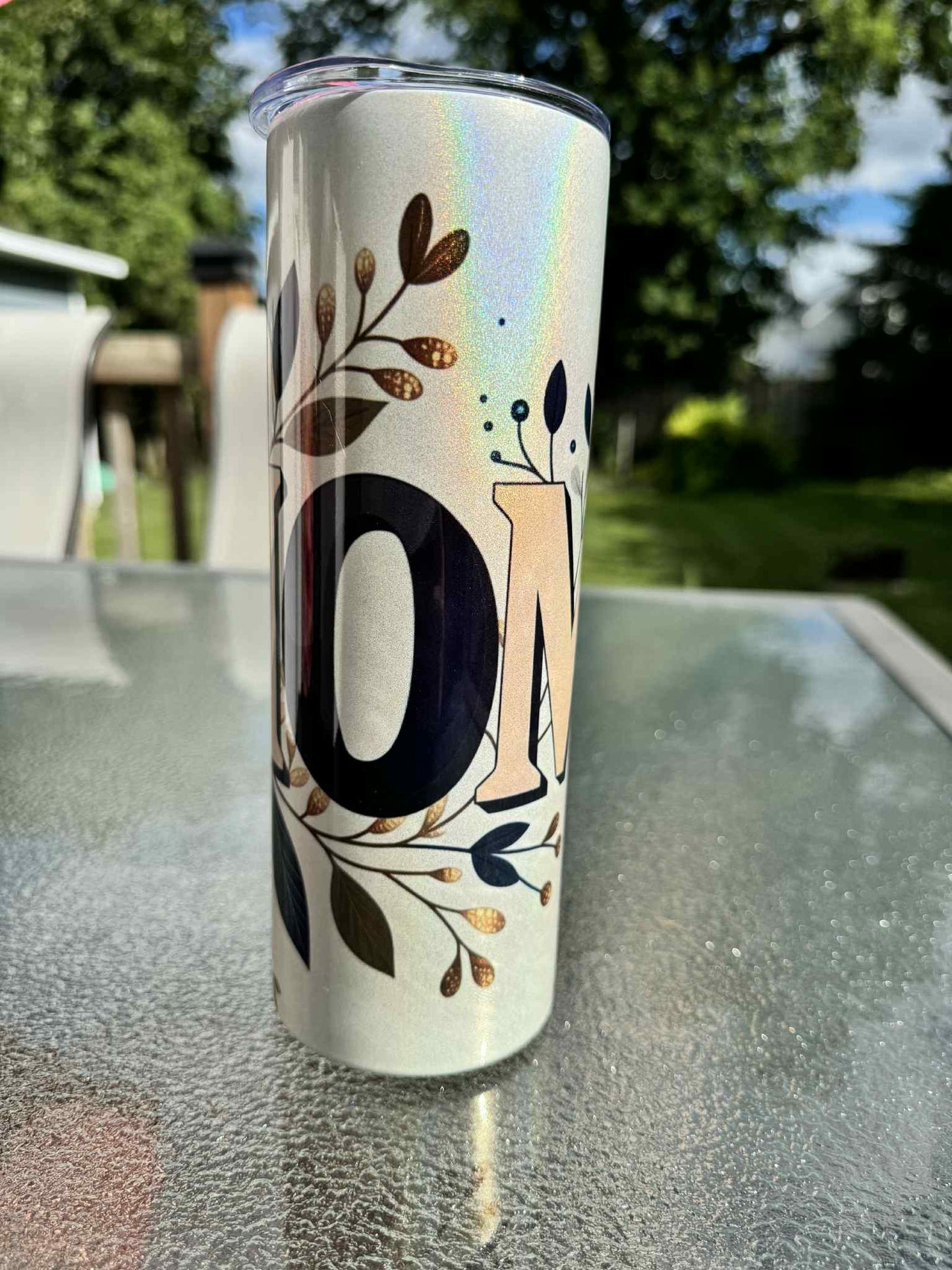 20 oz Straight Tumbler Shimmer Finish-  Mom