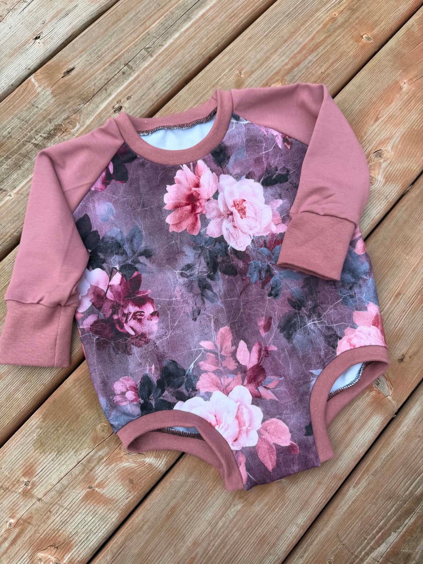 Rustic Floral - Romper with snaps