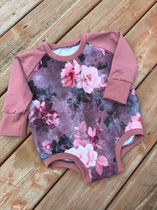 Rustic Floral - Romper with snaps