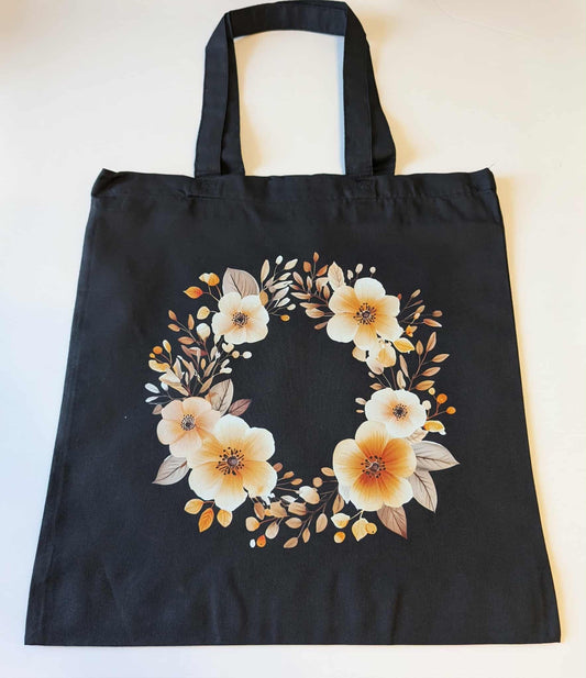 Floral wreath -tote bag