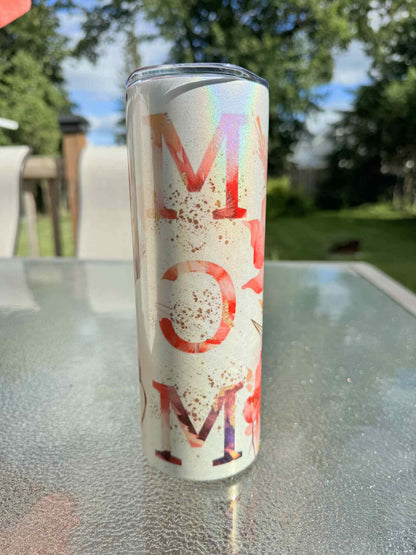 20 oz Straight Tumbler Shimmer Finish-  Mom