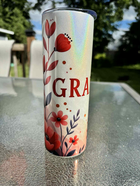 20 oz Straight Tumbler Shimmer Finish-  Grandma