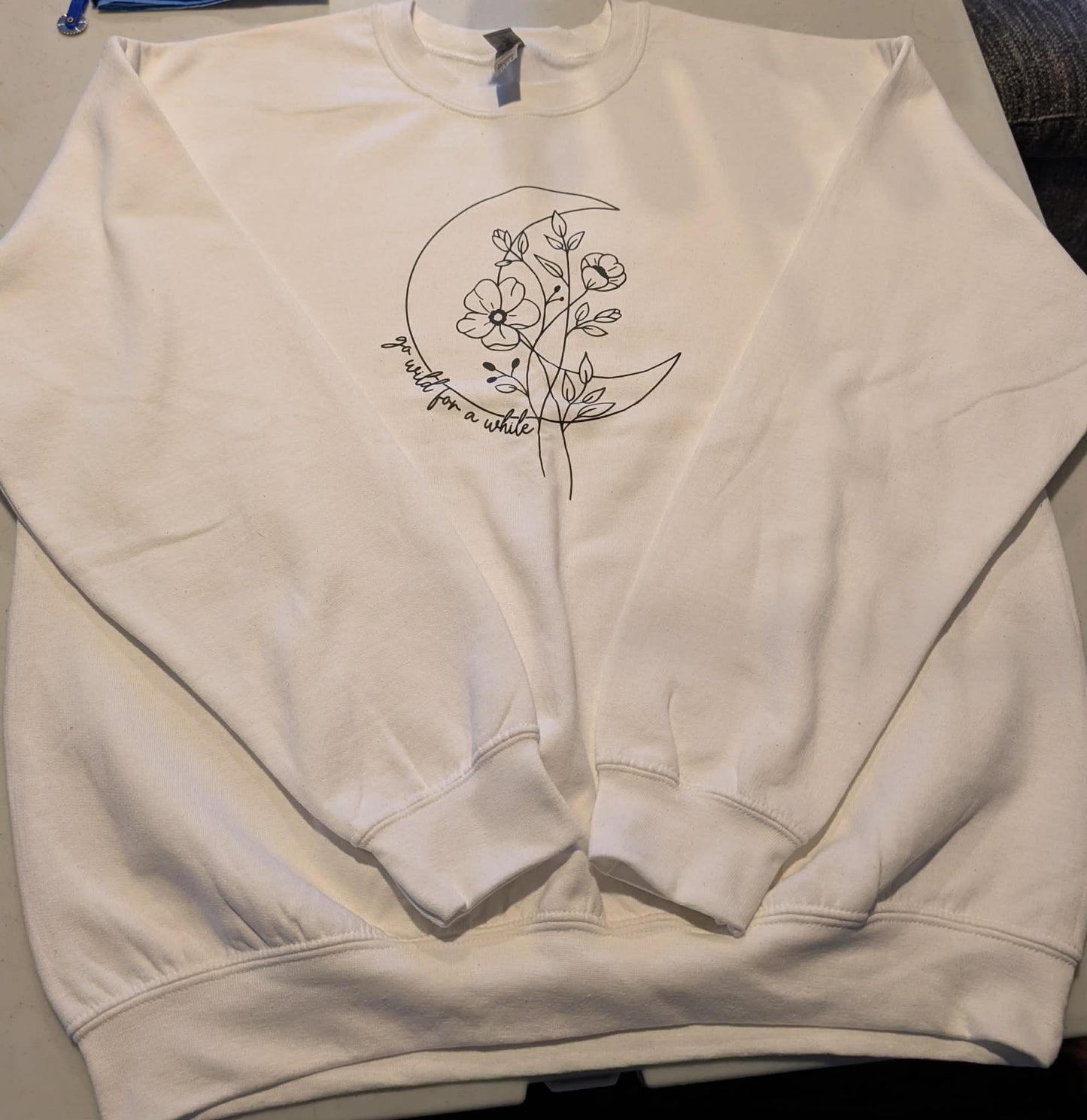 Adult - Go Wild for a while - Large White crewneck
