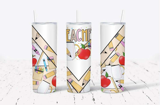 Teacher Geometric - 20 oz Straight Tumbler