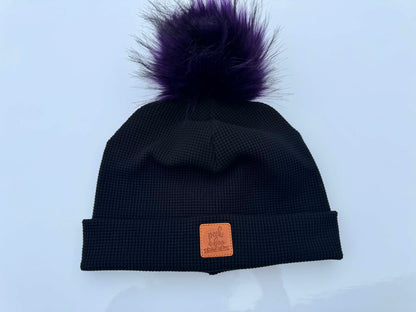 Black - Waffle Beanie
