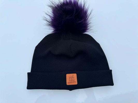 Black - Waffle Beanie