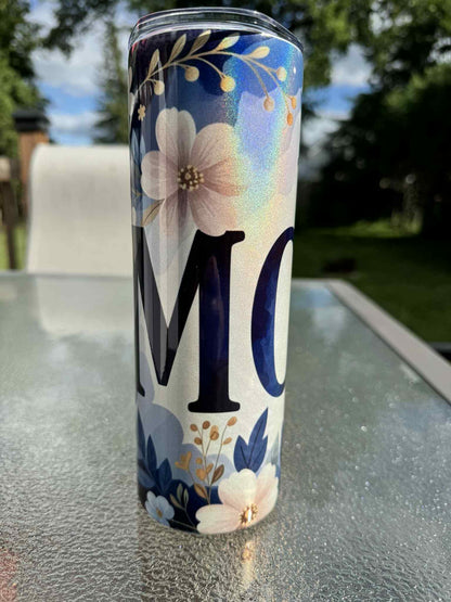 20 oz Straight Tumbler Shimmer Finish-  Mom