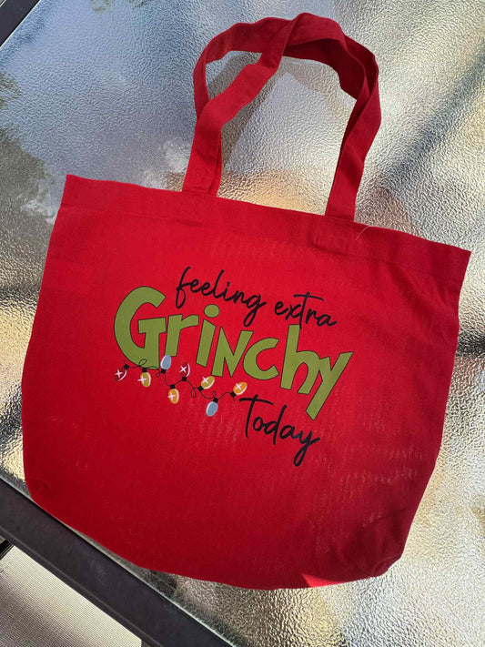 12L Red tote bag - Feeling Grinchy