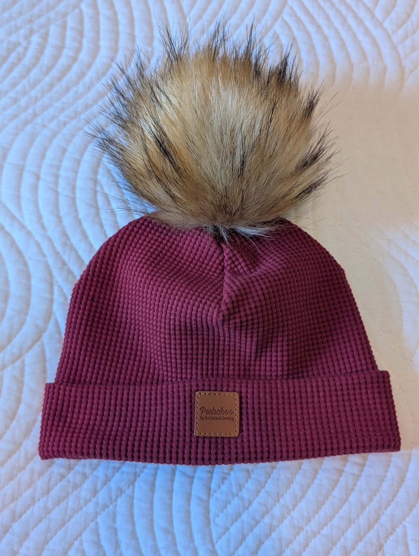 Burgundy - Waffle Beanie