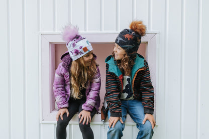 3 Season toque Purple Floral