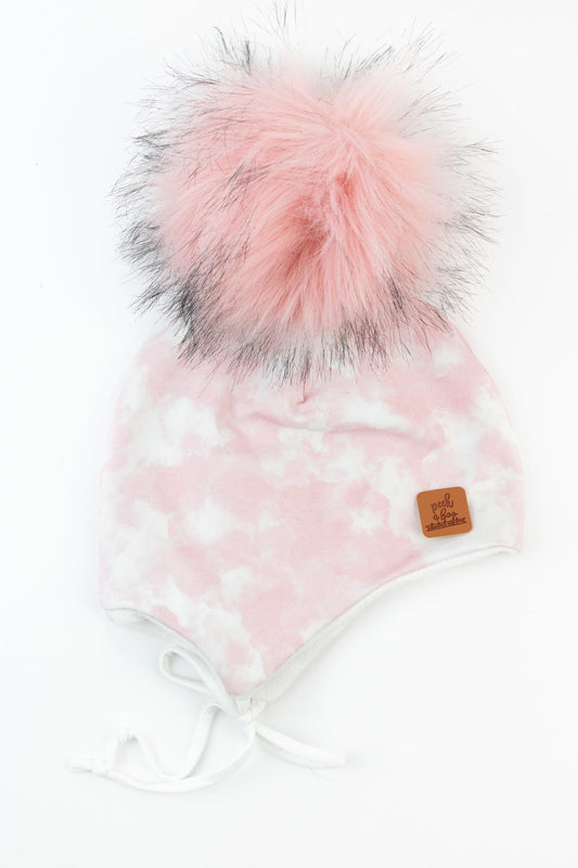 Ear flaps - Tie dye Pink