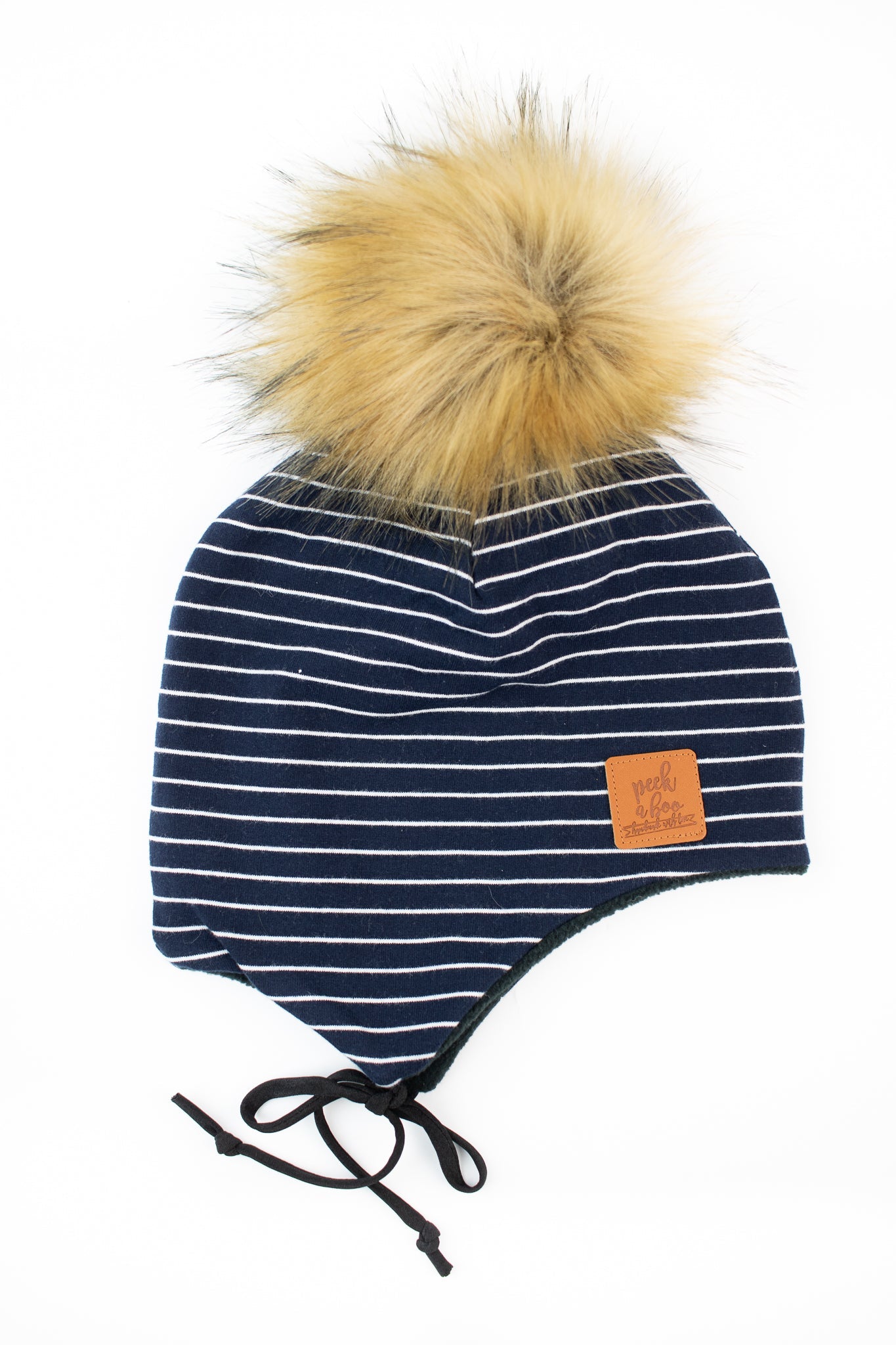 Ear flaps - Blue stripes