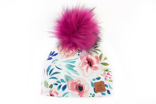 3 Season Toque Colourful flowers