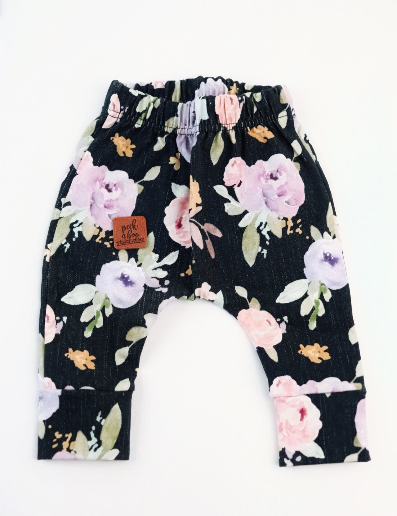Jeans Floral baby pant  - Size New born