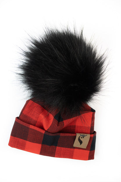 Slouchy Beanie Buffalo plaid